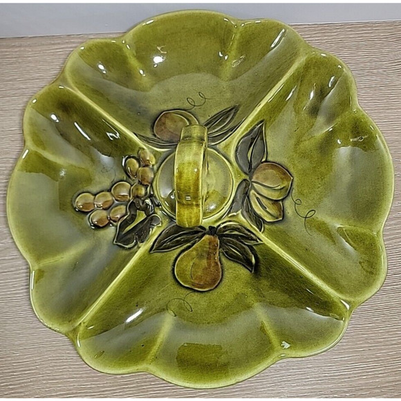 Los Angeles Pottery Tray Mid-Century Divided Tray Pottery Vegetable Dish VTG - Picture 6 of 12